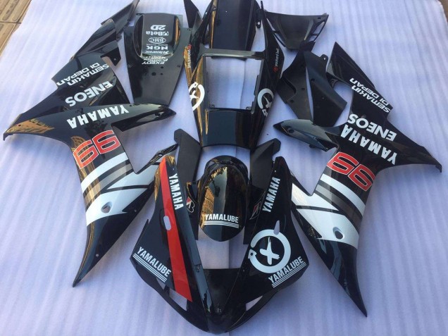 2002-2003 Black White Yamaha YZF R1 Motorcycle Replacement Fairings