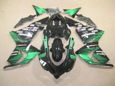 2003-2005 Black Green C-Shock Monster Kawasaki ZX10R Motorbike Fairing