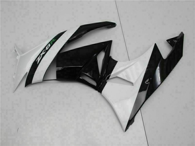 2009-2012 Black White Kawasaki ZX6R Motorcycle Fairings